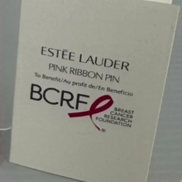 ESTEE LAUDER LIMITED EDITION PINK RIBBON BROOCH with GOLD ACCENT - New with Tags - Picture 3 of 3